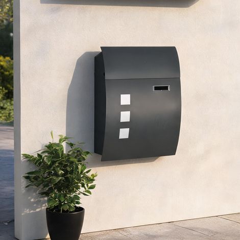 Boîte aux lettres murale en acier galvanisé avec serrure (1/5)