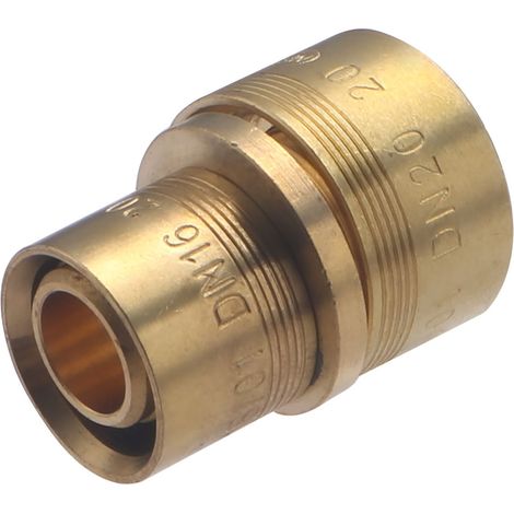Noyon & Thiebault – Raccord PER à glissement Ø20-Ø16 – Laiton brut pour circuits d'eau chaude/froide – Pression max 6 bar – Conforme norme NF (1/5)