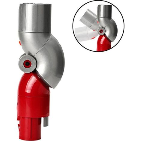 Adattatore a sgancio rapido compatibile con Dyson V11, V10, V8 e V7 - Rotazione multi-angolo fino a 90 gradi - Aspirazione ergonomica - Accessori per aspirapolvere a bastone - Rosso/Grigio