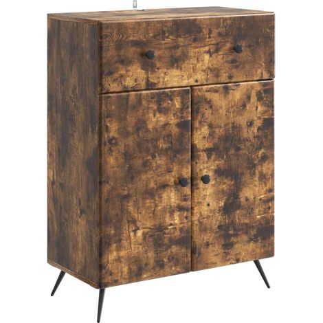 Sideboard Smoked Oak 66 x 34.5 x 90 cm Engineered Wood vidaXL