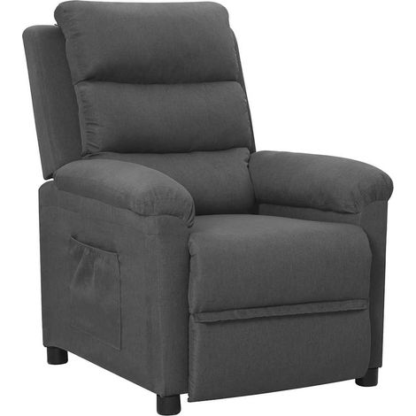 vidaXL Sillón reclinable de tela gris oscuro (1/5)