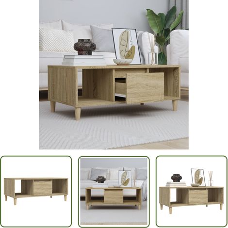 Table basse de salon, Table Café, Chêne sonoma 90x50x36,5 cm Bois d'ingénierie OIB3651E (1/5)