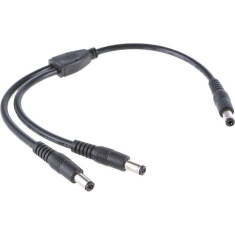 Y-Splitter DC 5,5 x 2,5 mm Netzkabel 1 Stecker auf 2 Stecker für Niederspannungsgeräte