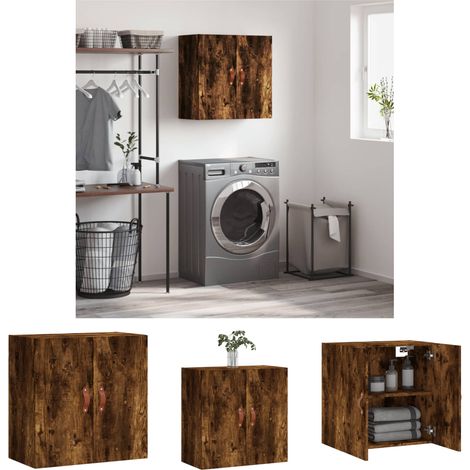 Holzwerkstoff - vidaXL Wandschrank Räuchereiche 60x31x60 cm Holzwerkstoff - Räuchereiche (1/5)