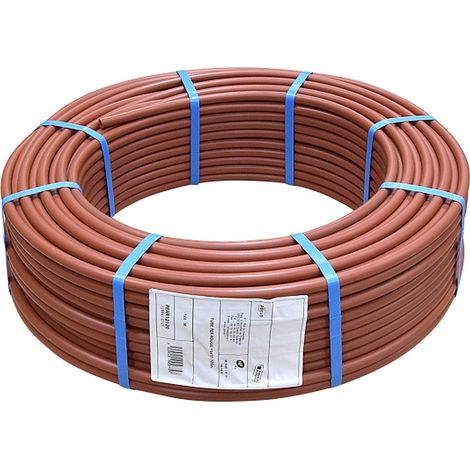 Tube PER nu rouge Ø16 – Couronne 200m – Revêtement en PVC pour installations de chauffage – Résistant aux chocs et à la corrosion – Barbi Blansol