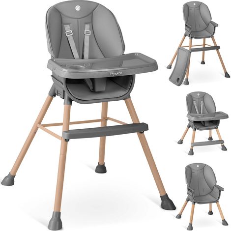 Chaise haute Nukido Tilo grise (1/5)