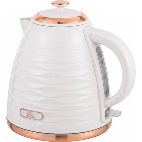 HOMCOM Fast Boil Kettle, 1.7L, 3kW, Swivel, Beige Ripple