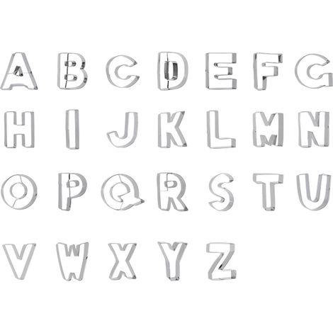 Emporte-pièce Lettres - Acier Inoxydable - 26 Lettres Anglaises - Pour Pâtisserie Et Découpe Aliments - Lot De 1 (1/5)