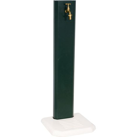 Fontana da Giardino Design a Colonna Ovale Rubinetto in Ottone con Base in Cemento Verde (1/5)