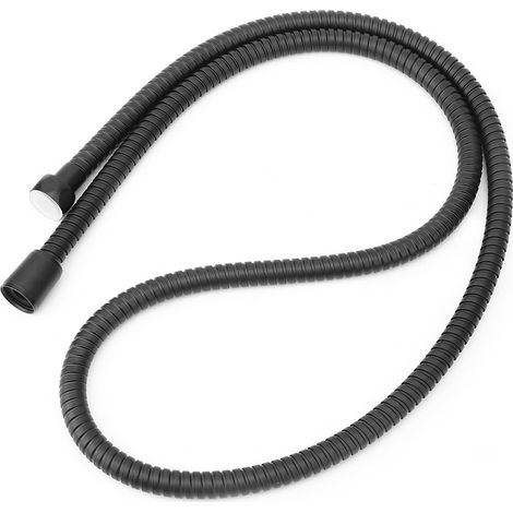 Tuyau de douche flexible haute pression en acier inoxydable noir mat de 1,5 m - Accessoire de salle de bain (1/5)