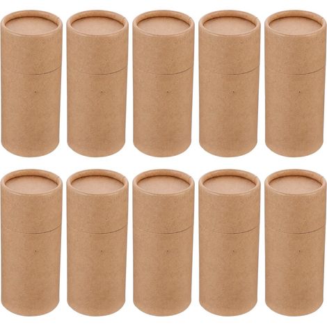 Pack of 10 Kraft Paper Cylindrical Boxes for Essential Oil Bottle Gift Box Cylinder for Bottle Storage Boxes for Tea Incense 13.40 x 5.80 x 5.80 cm (1/5)