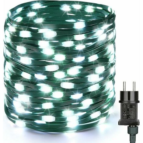 VURAHOME - Guirlande Lumineuse Sapin de Nol, 52M 500 LED Guirlande Electrique Extérieure Etanche 8 Modes avec Minuterie Fairy Lights pour Arbres de Nol Maison Fête Jardin Anniversaire, Blanc Froid,Lil (1/5)