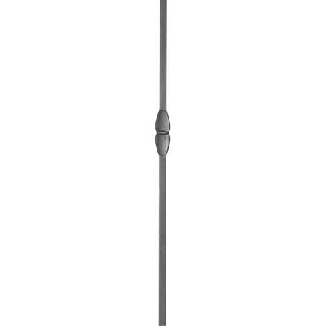 Poteau en fer forgé en carré de 25mm avec un motif - DECO FER FORGE