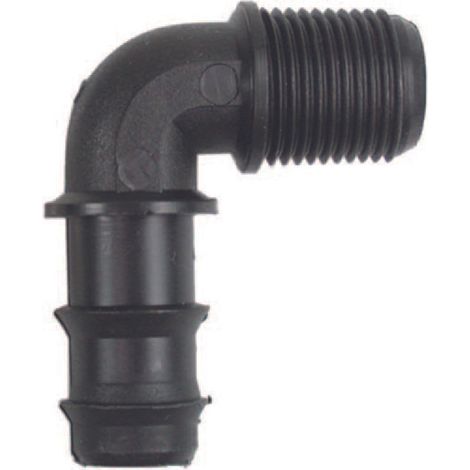 Raccordo portagomma gomito 90° filettato maschio in polipropilene - ø mm.20xm 1/2