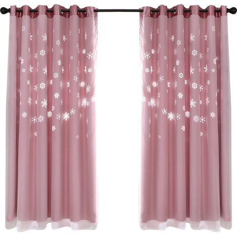 Rideau Obscurcissant Double Épaisseur - Pour Chambre À Coucher - Rose - 1 Pièce (1/5)