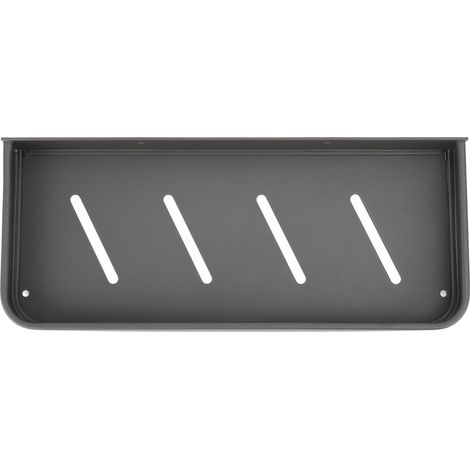 Étagère murale de douche en aluminium noir lisse, robuste et élégante, avec 5 crochets, idéale pour la cuisine et la buanderie (30 cm). (1/5)