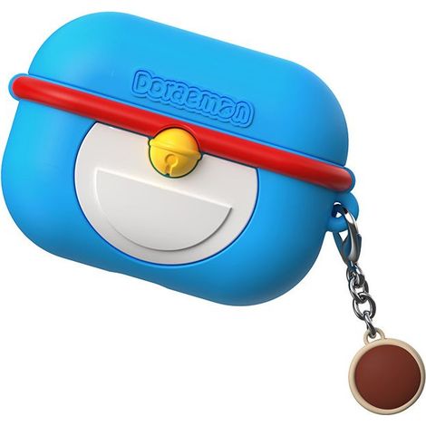 Niedliche Doraemon-Silikonhülle für kabellose Bluetooth-Ohrhörer, blaue Schutzhülle kompatibel mit AirPods Pro (1/5)