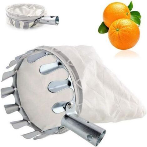 Cueille-fruits manuel avec panier en filet de 14 cm – Outil ergonomique pour cueillir facilement les fruits en hauteur (pommes, poires, cerises, noix) – Idéal pour jardiniers amateurs et professionnel (1/5)