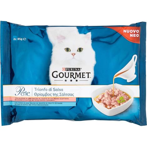 Gourmet Perle Trionfo di Salsa con Manzo, Pollo 4x85 g (1/4)