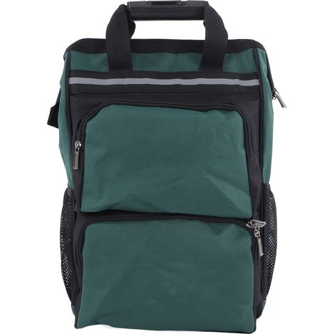 Robuster Werkzeugrucksack aus Canvas, großes Fassungsvermögen, mehrere Fächer, tragbar, für Elektriker, 48 cm hoch