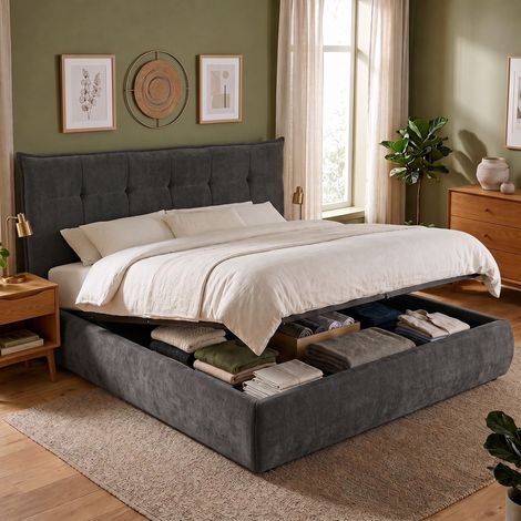 Bett Mirka 180 x 200 cm dunkelgrau (1/5)