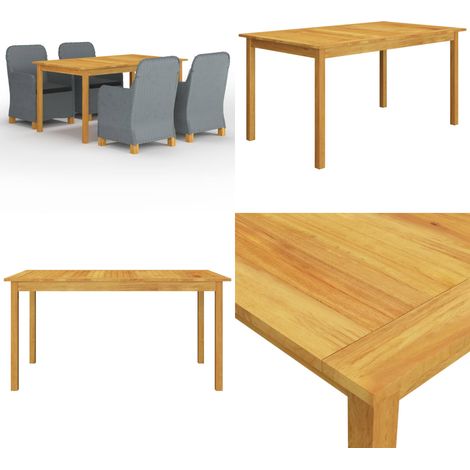 Set Mobili da Pranzo per Giardino 5 pz Grigio Chiaro - Tavolo da pranzo da giardino - Sedie da giardino