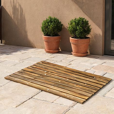 Chemin de jardin en bois 120 x 38 cm antidérapant et enroulable (1/5)
