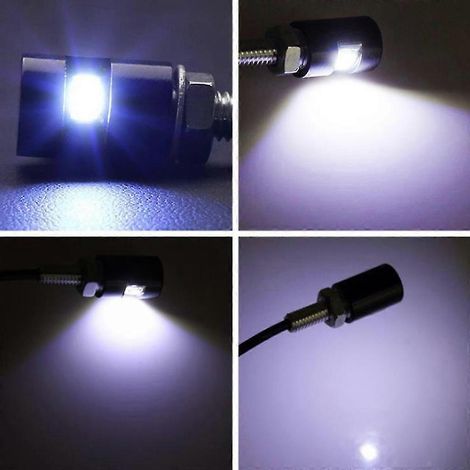 Lot de 2 lampes à vis pour éclairage de plaque d'immatriculation, ampoule LED blanche 12 V, étanches/résistantes à la pluie, support de lampe en aluminium noir () (1/2)
