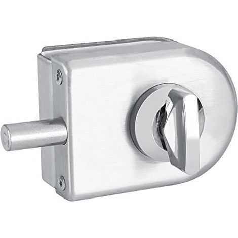 Serrure porte vitrée inox brossé, verre 10-12 mm (1/3)