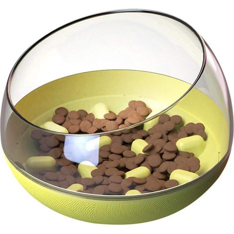 Bol d'alimentation Plus Lent pour Chien Bol d'alimentation pour Chien Anti-étouffement pour Animaux de Compagnie - Jaune (1/3)