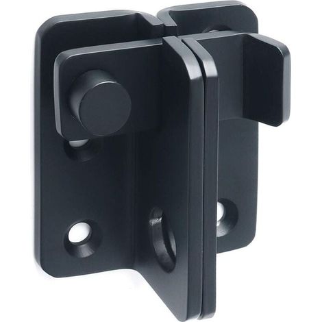 Lock Door Sliding Lock Volet Latch Door Lock Portail to Toggle Bolt with Screw for Door, Window, Cabinet and Garden, Finish Black Mat in stainless steel (1/3)