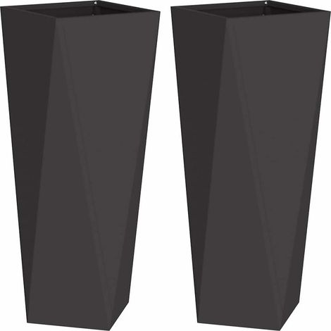 Maison Exclusive - Pflanzkübel 2 pcs Schwarz 30 x 30 x 75 cm Stah
