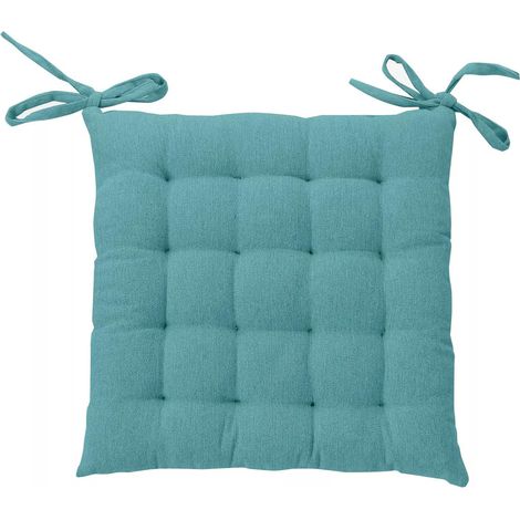 Galette de Chaise Piquée "Cambria" 38x38cm Bleu Glacier
