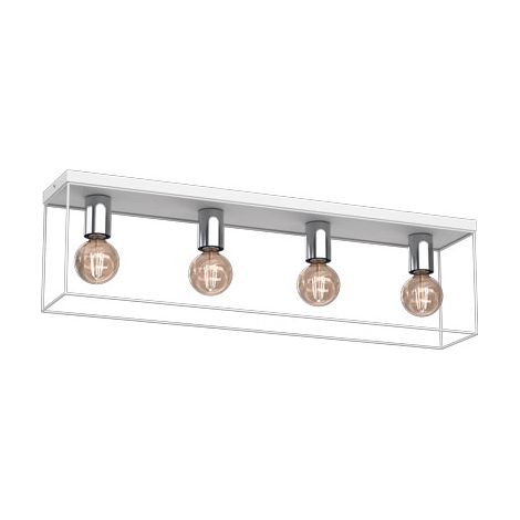 Plafonnier rectangulaire blanc/chrome Homen Luminex