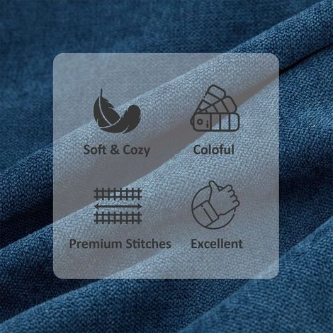 VURAHOME – Kissenbezug 60 x 60 cm, quadratisch, 2er-Set, Marineblau, für große Sofakissen, Bett, Wohnzimmer, Schlafzimmer, skandinavisches, schlichtes, doppelseitiges Chenille-Material mit Reißverschl (1/5)