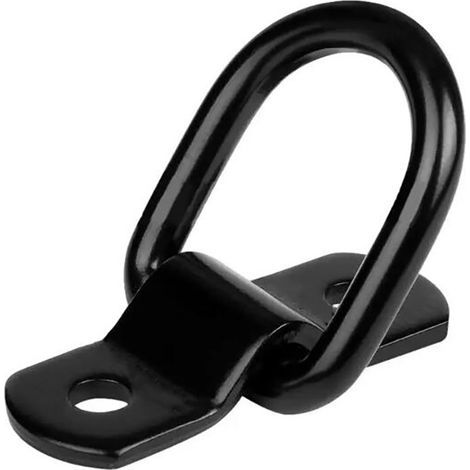 Set of 6 D-ring tie-downs for trailer, truck, boat, car, kayak (black) (1/4)