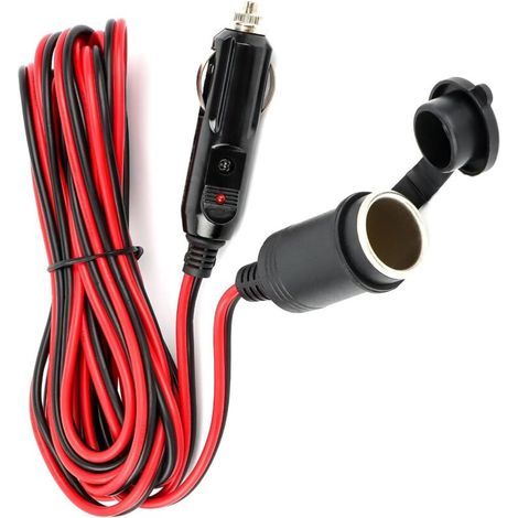 5M Rallonge Allume-Cigare,Câble D’Extension pour Allume Cigare,12 V/24 V Prise allume-cigare avec Fusible 15A/16 AWG DC Rallonge Allume Cigare Prise pour Moto & Bateau,Voiture,Camion (1/4)