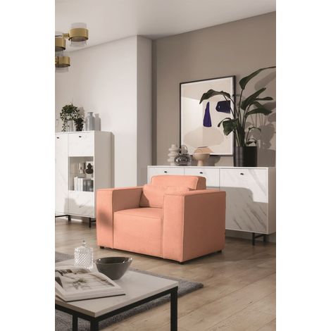 Sessel Designersessel WALDO in Stoff Brooklyn Coral (1/5)