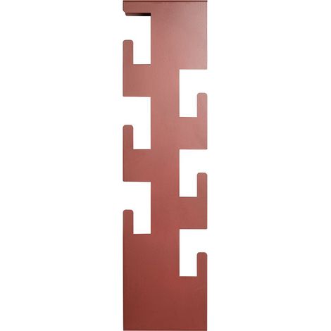 Garderobe murale, Patère murale en métal coloris rouge -longueur 15 x profondeur 8 x hauteur 60 cm (1/5)