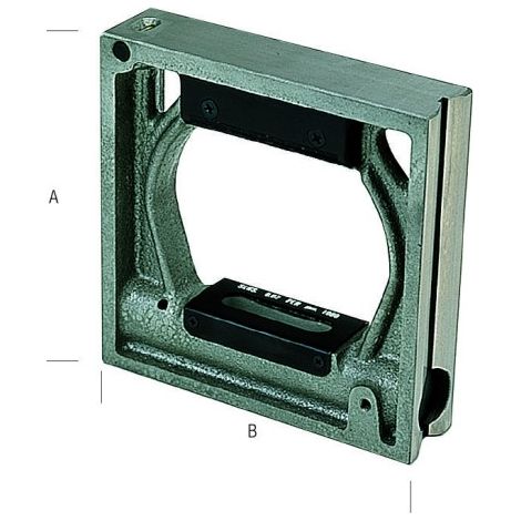 Niveau carré de précision METRICA – Fonte 2 faces prismatiques, coffret bois