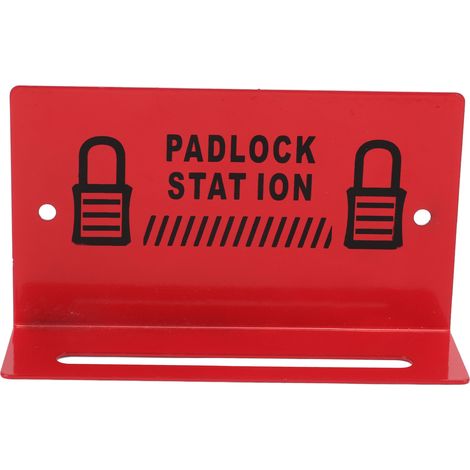 Station gestion support cadenas sécurité acier allié mural rouge pour 5 à 8 serrures (1/5)