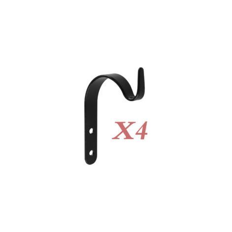 4er-Set Pflanzenampeln – J-förmige Wandhaken – Metall – Schwarz – Blumenhaken – Wandhaken für Hängeampeln – Pflanzenampel – Wandhaken – Haken