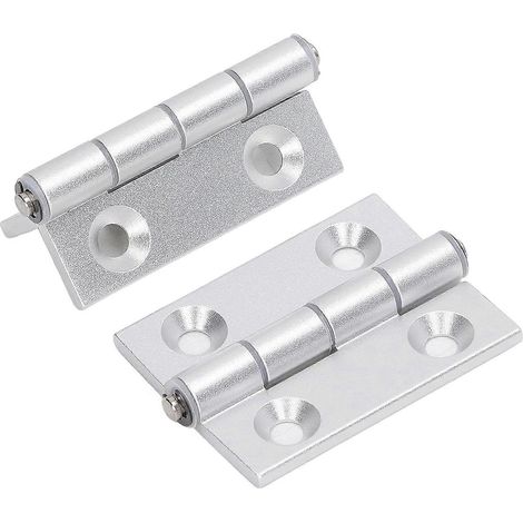 2 charnières en aluminium, pliables, plates, ouvertes, avec douille en résine, renforcées, pour portes, outils de menuiserie