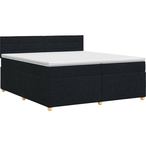 Maison Exclusive - Letto box spring con materasso Nero 200 x 200 cm Tessuto (1/5)