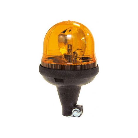 Gyrophare flexible orange 12/24V – H. 210 mm – Ø 135 mm – Support à poser – Effet tournant – Double courroie