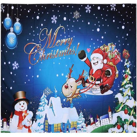 Tapis mural décoratif de Noël, motif Père Noël, tenture murale en tissu, couverture décorative 150x150 cm (1/5)