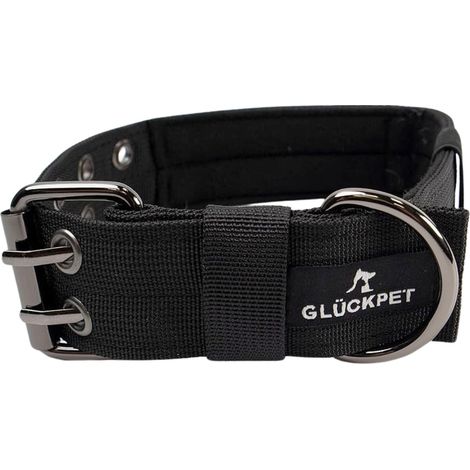 Collier pour chien avec boucle velcro et anneau en D Taille M 35-45cm Glückpet