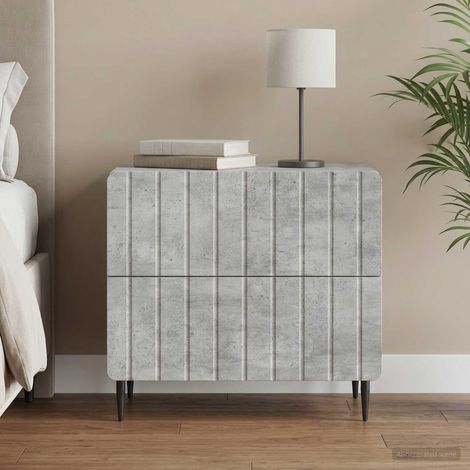 vidaXL Bedside Cabinet Concrete Grey 62 x 34.5 x 49.5 cm (1/5)