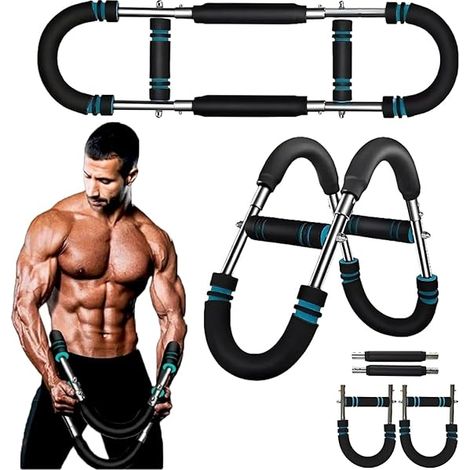 Twister Arm Trainer - 60-100 Lb Adjustable Spring Resistance Bar - Home Gym Arm Chest Shoulder Workout Equipment - 1 Piece (1/3)