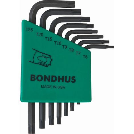 Lot de 8 clés d’angle Torx courtes T6-T25  Bondhus 31732